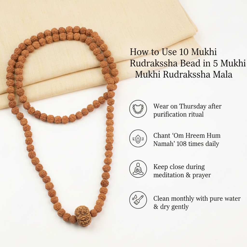 10 Mukhi in 5 Mukhi Mala Usage Guide
