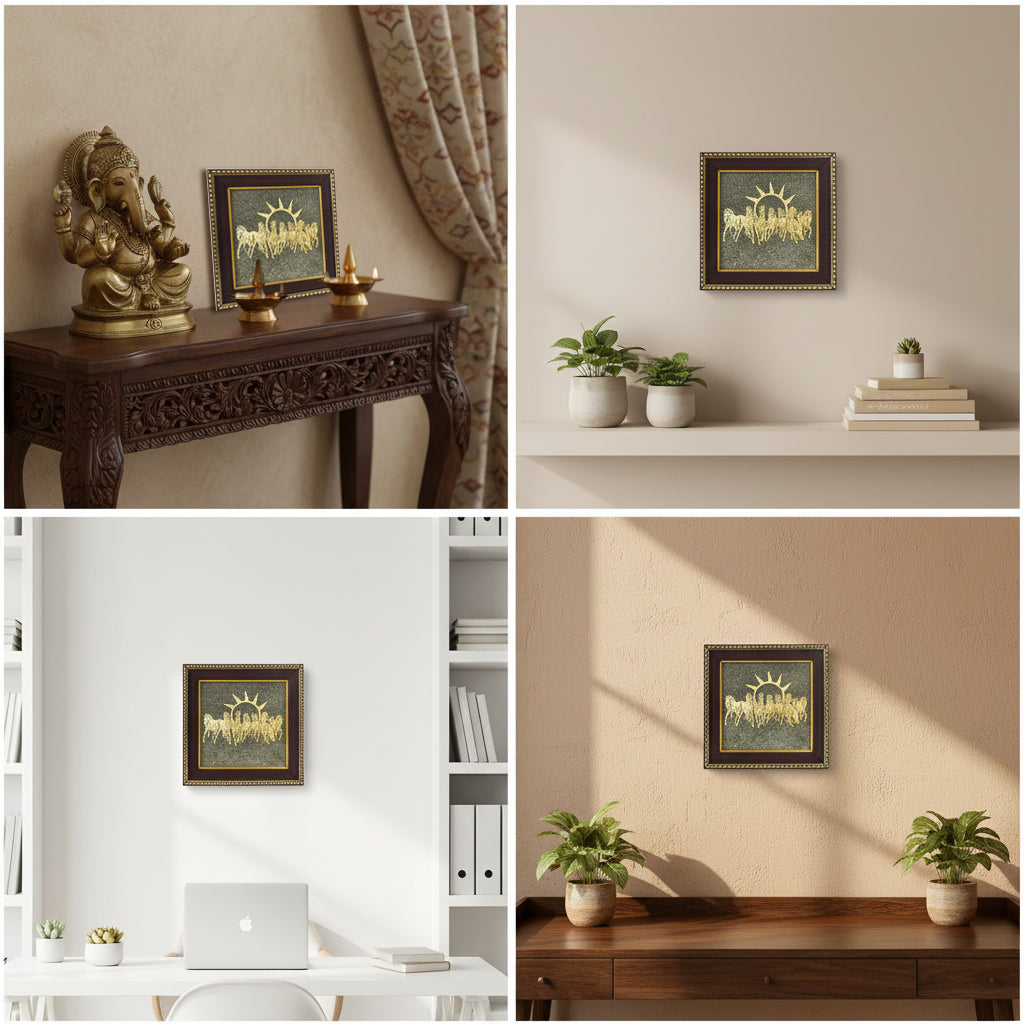 7 Horse Frame (Pyrite Stone)