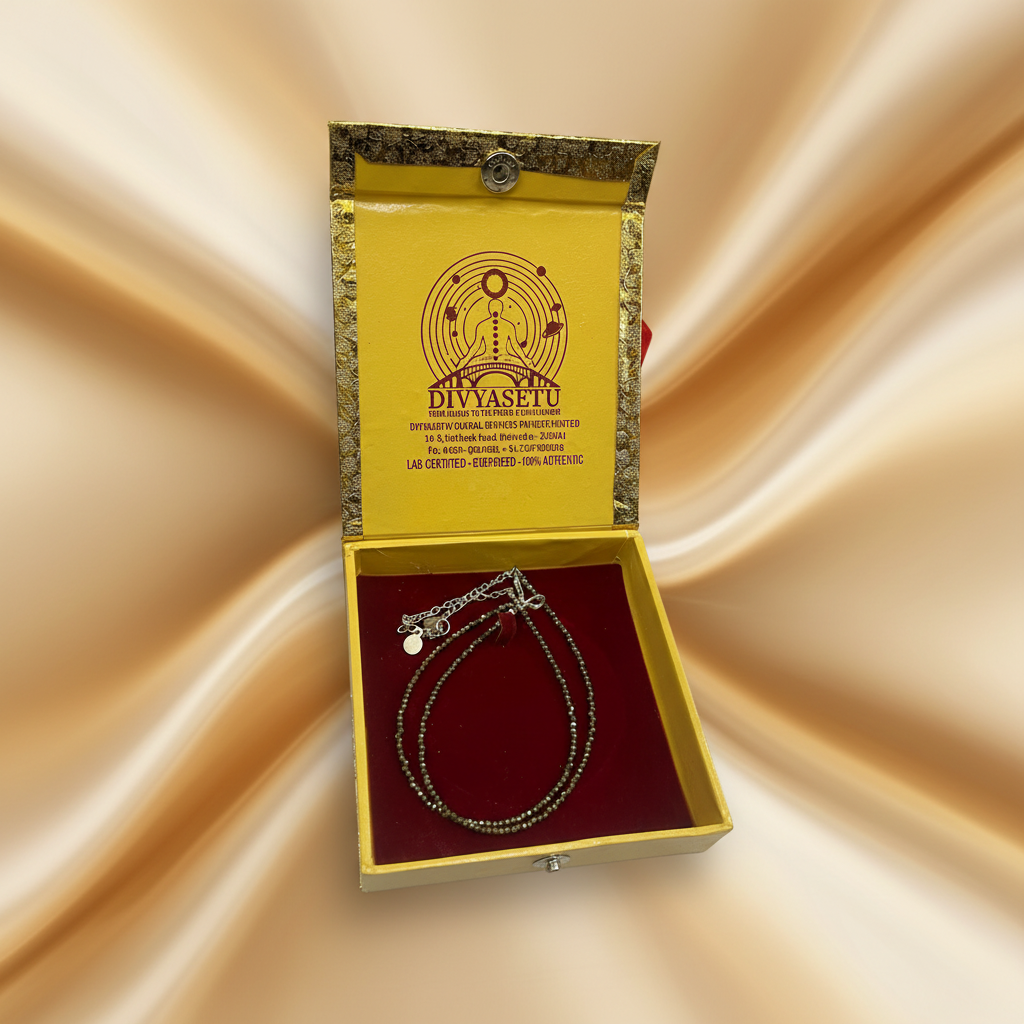 Black Gemstone Anklet Gift Box with Attractive Background - View 1