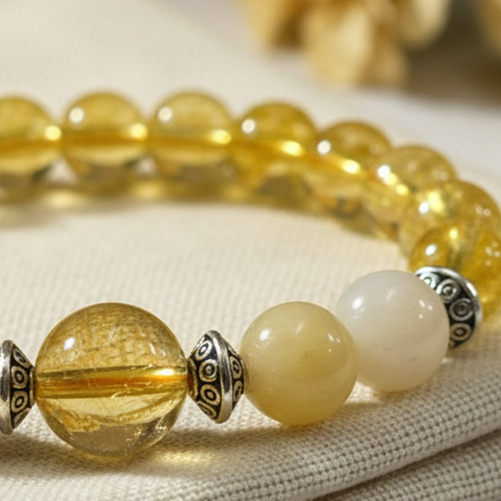 Sagittarius (धनु राशि) Citrine & Yellow Jasper Zodiac Bracelet for Success, Positivity & Confidence