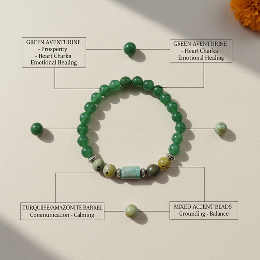 Bracelet benefits image with 8mm bead highlights