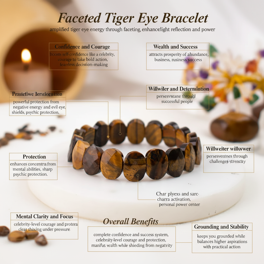 Faceted Tiger Eye bracelet benefits