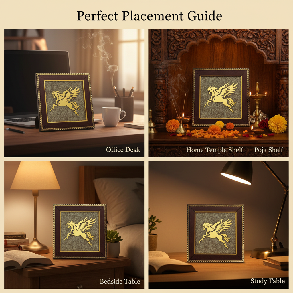 Flying Horse Pyrite Frame Realistic Placement
