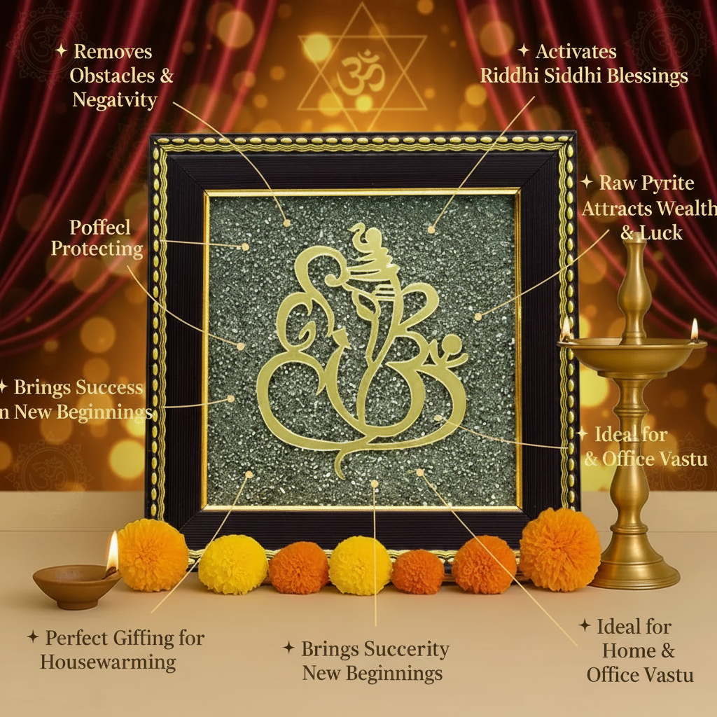 Ganesh Ji Pyrite Frame Benefits