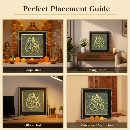 Ganesh Ji Pyrite Frame Placement Guide