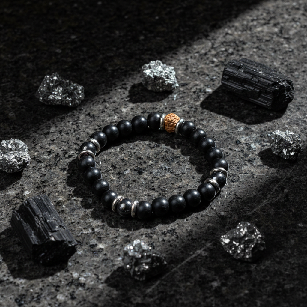 Karungli Rudraksha Hematite - Granite