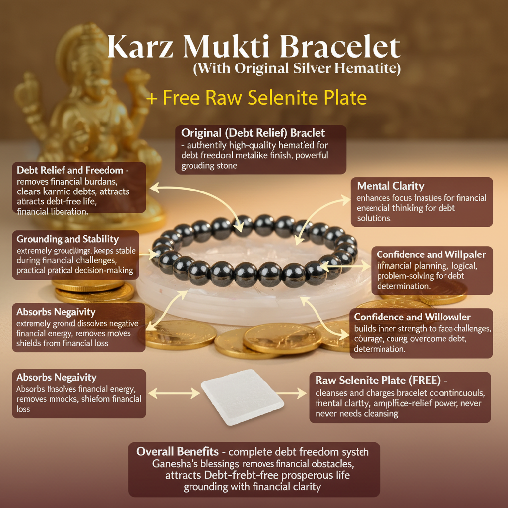 Karz Mukti Bracelet with FREE Selenite Plate benefits