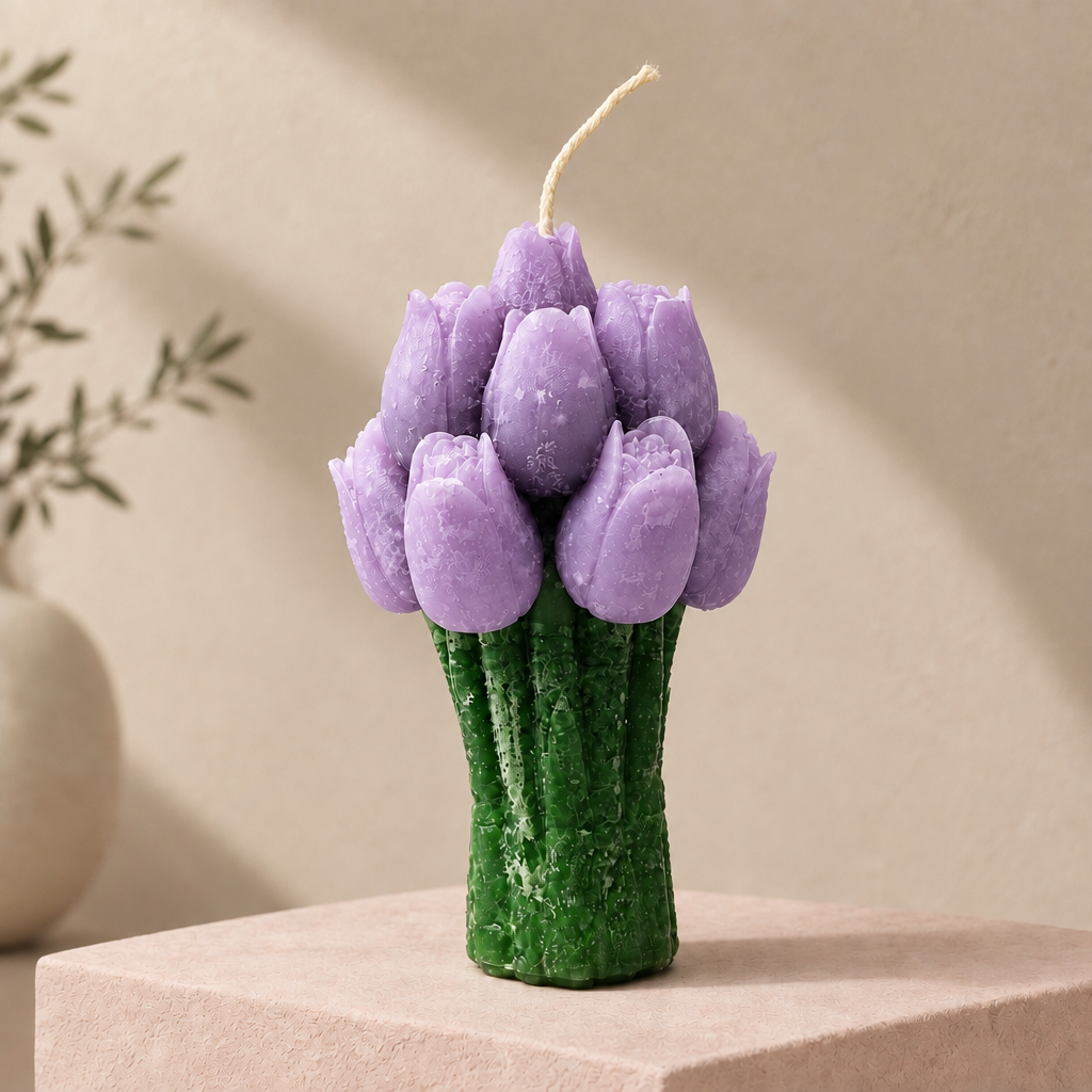 Lavender tulip candle concept