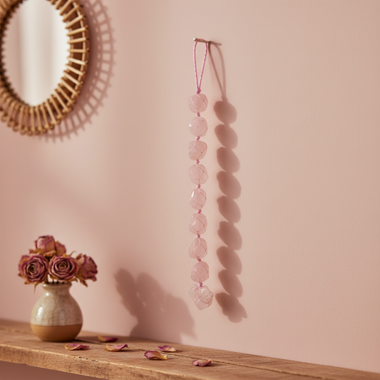 Love Attraction Wall Hanging – Blush Pink Wall + Dried Roses