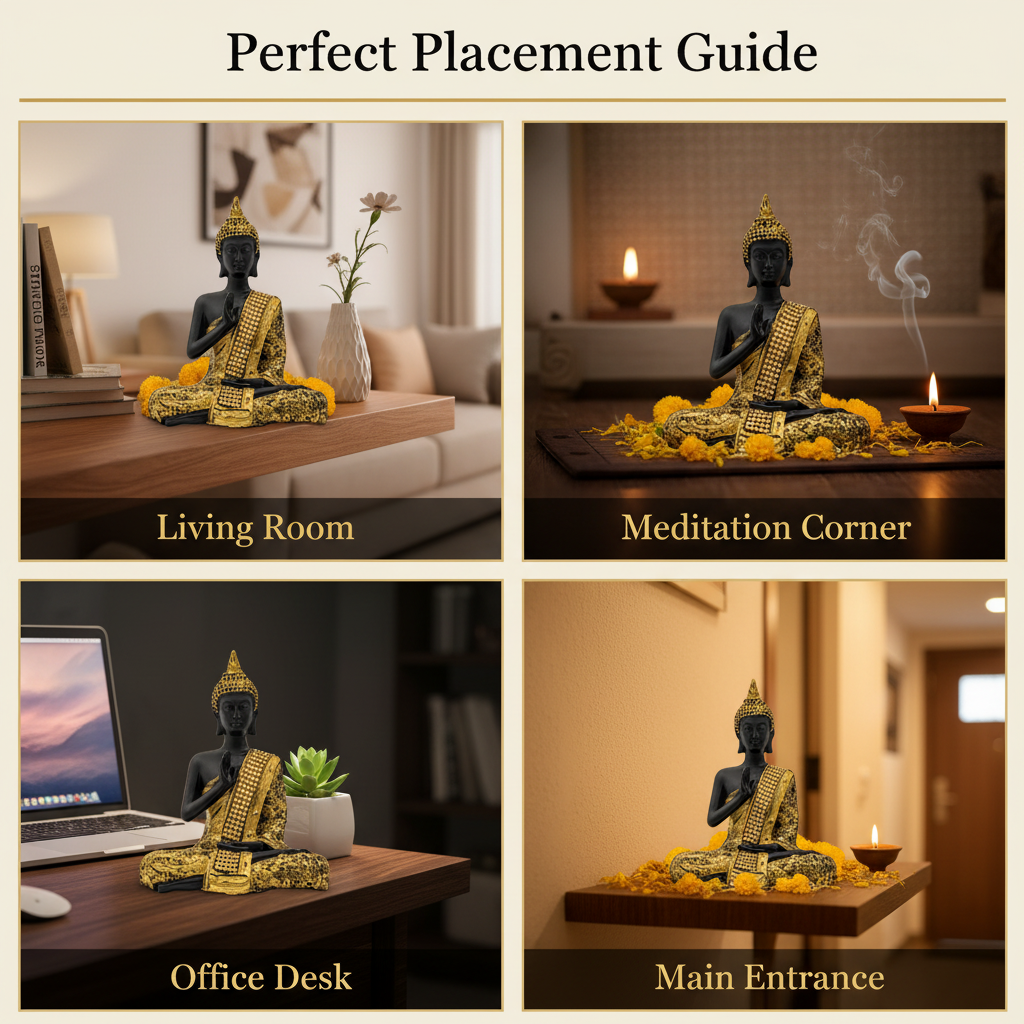 Meditating Buddha Murti Correct Scale