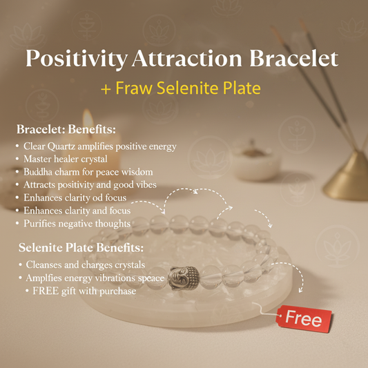 Positivity Attraction Bracelet + Free Raw Selenite Plate Benefits