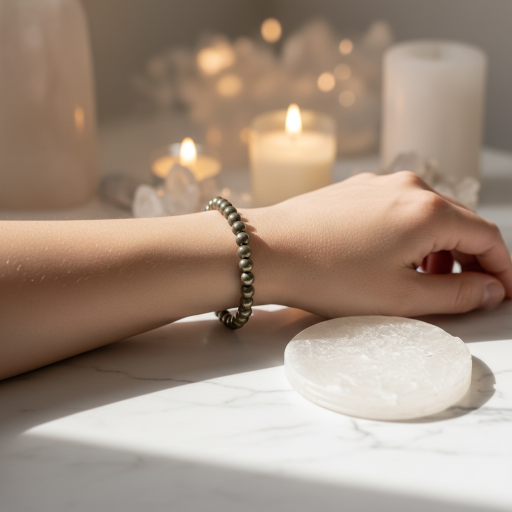 Raw Pyrite Bracelet - Lifestyle