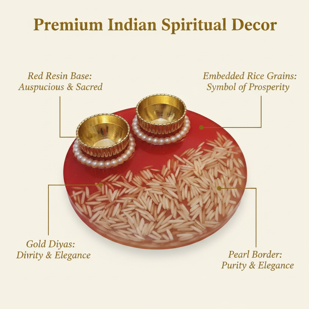 Resin Pooja Plate - Labeled Infographic