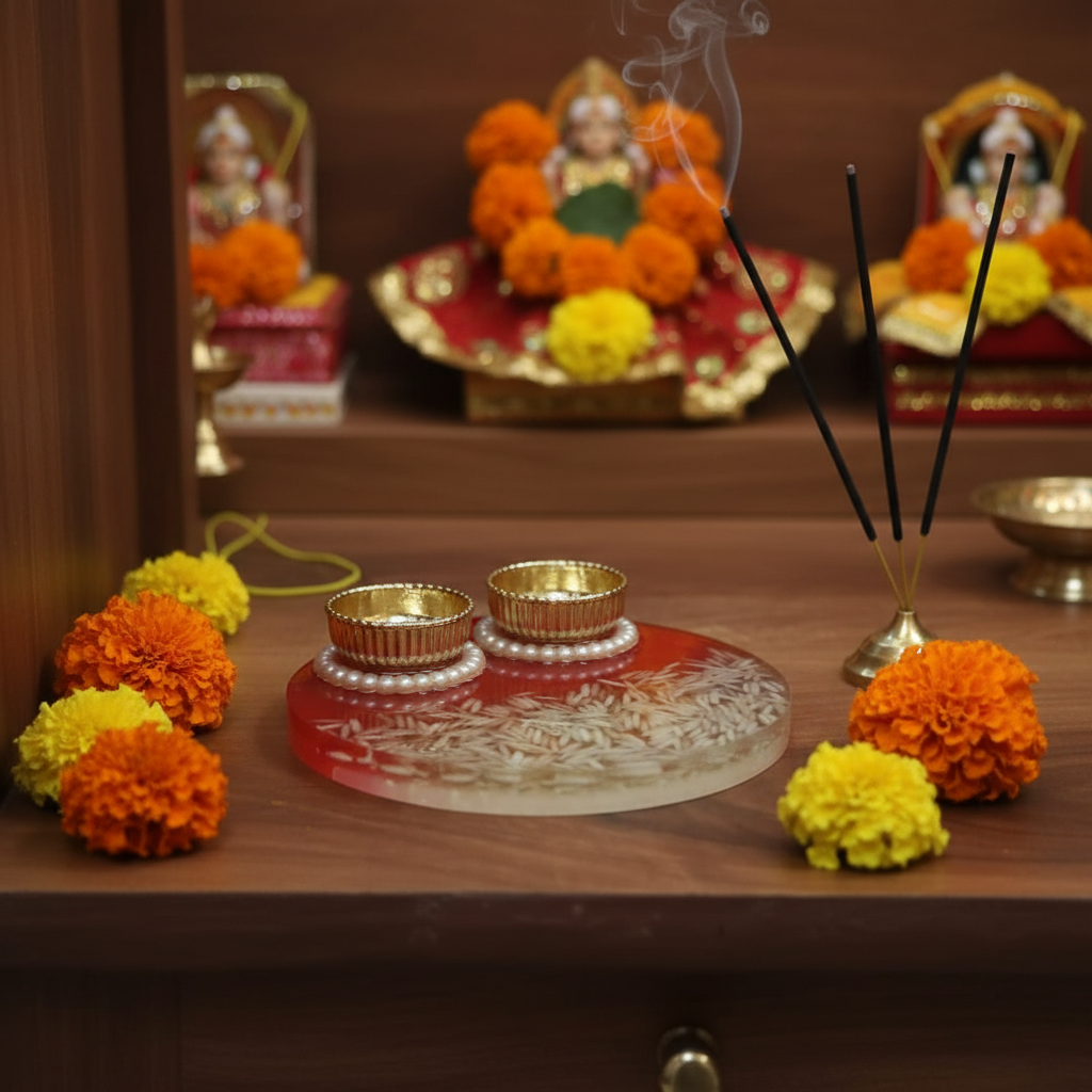 Resin Pooja Plate - Mandir Lifestyle