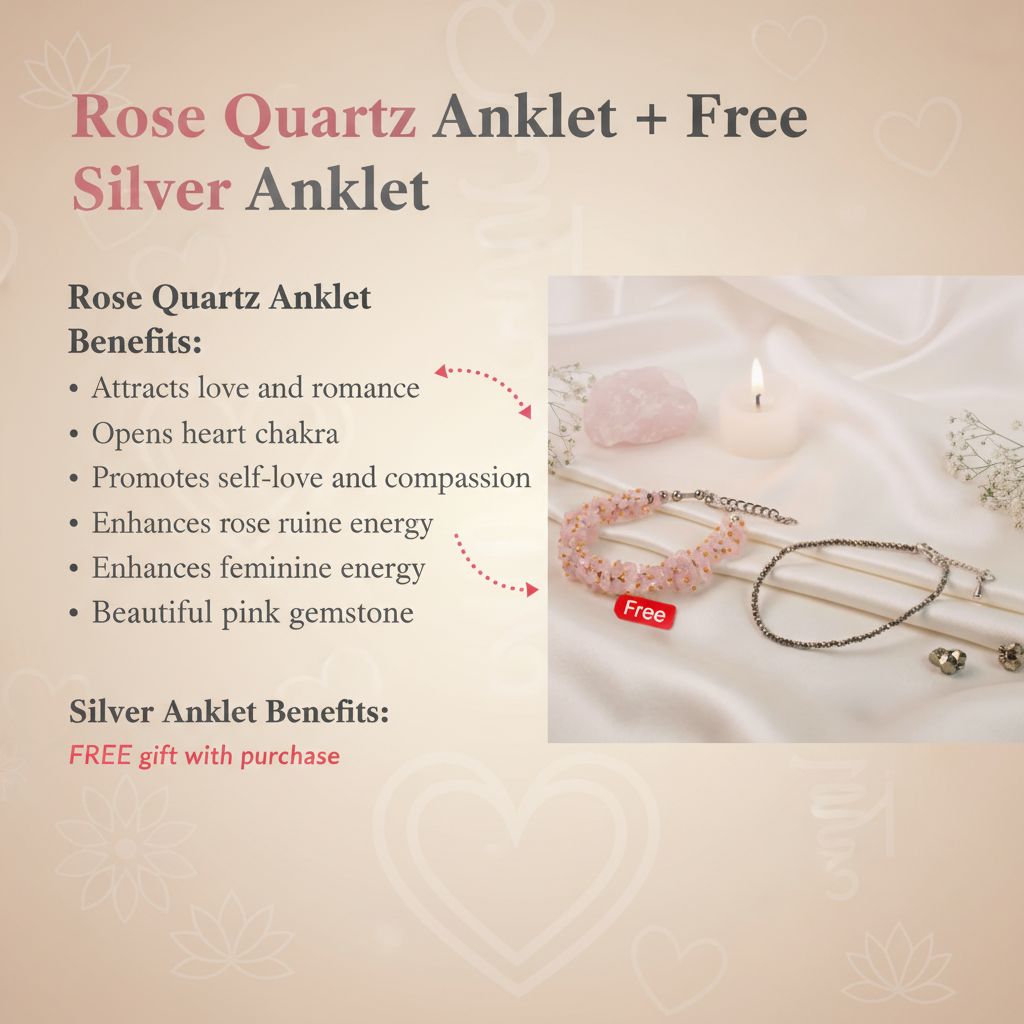 Rose Quartz Anklet + Free Silver Anklet Benefits