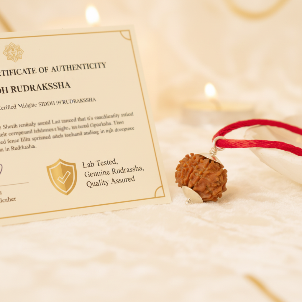 Siddh 9 Mukhi Rudraksha Certification