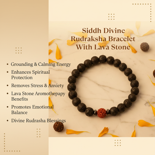 Siddh Divine Rudraksha Bracelet with Lava Stone Benefits
