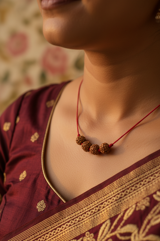 Small 4 Bead Mala Indian Woman
