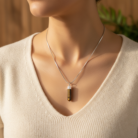 Tiger Eye - Woman snake chain