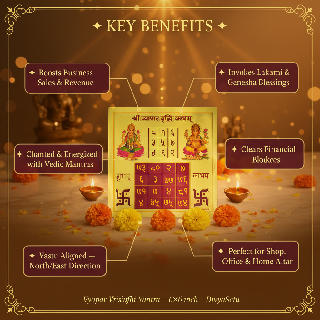 Vyapar Vriddhi Yantra 6x6 – Key Benefits Infographic
