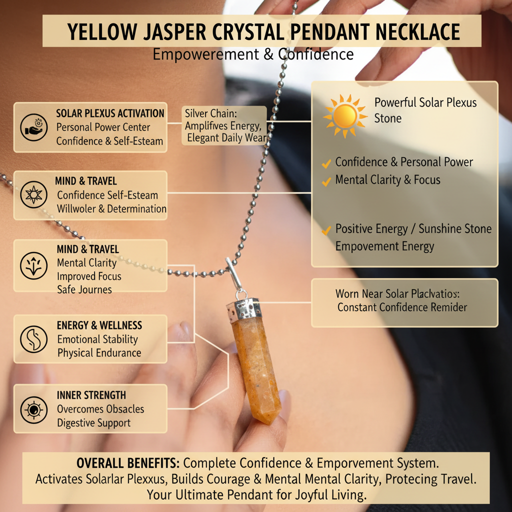 Yellow Jasper Crystal Pendant Necklace benefits - lifestyle