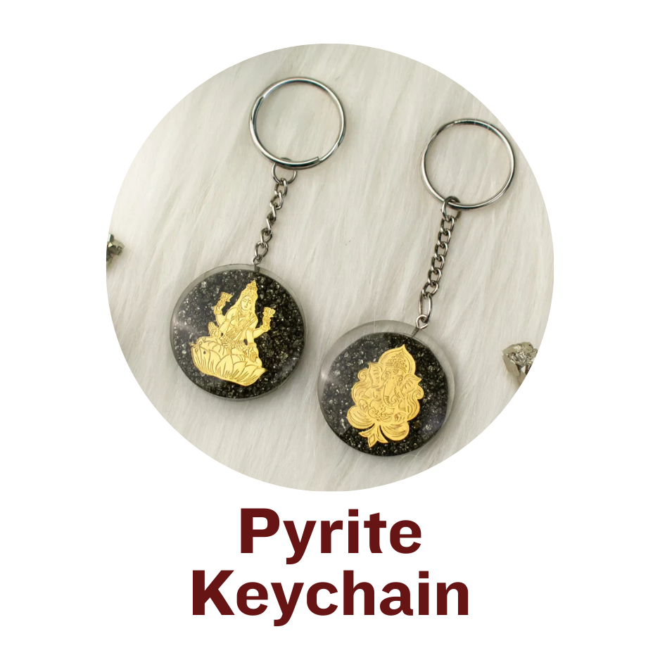 Pyrite keychain