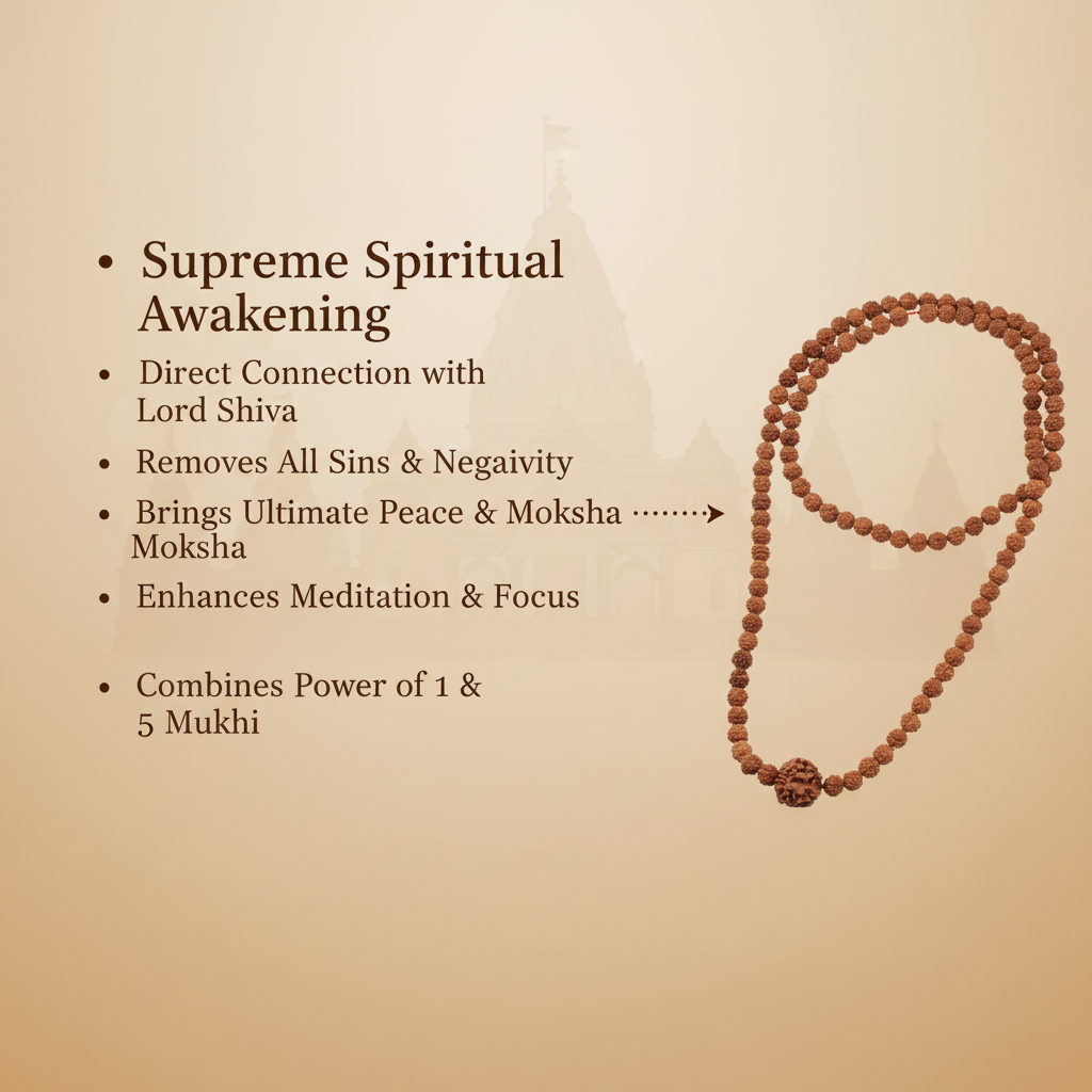 1 Mukhi in 5 Mukhi Mala Benefits
