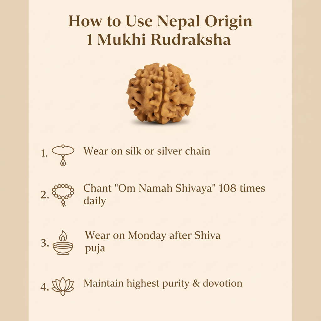 1 Mukhi Rudraksha Usage Instructions