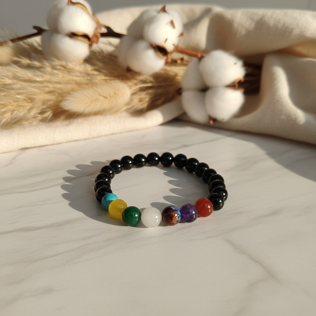 7 Chakra Bracelet Flat Lay Square
