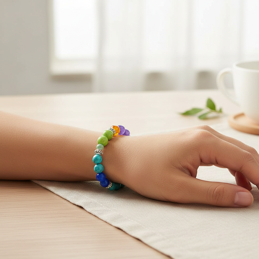 7 Chakra Bracelet - On Wrist