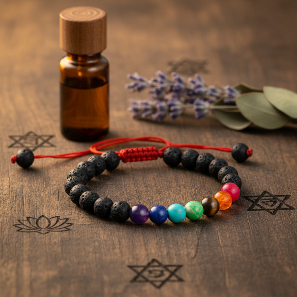 7 Chakra Lava Bracelet - Aromatherapy