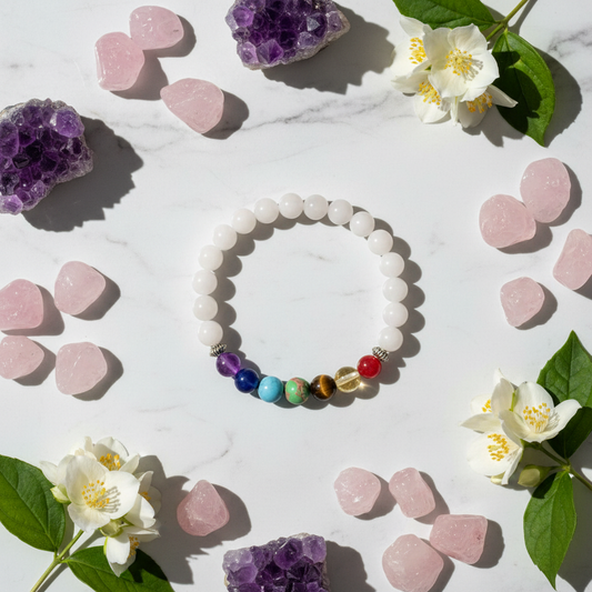 7 Chakra Moon Stone Bracelet – Crystals