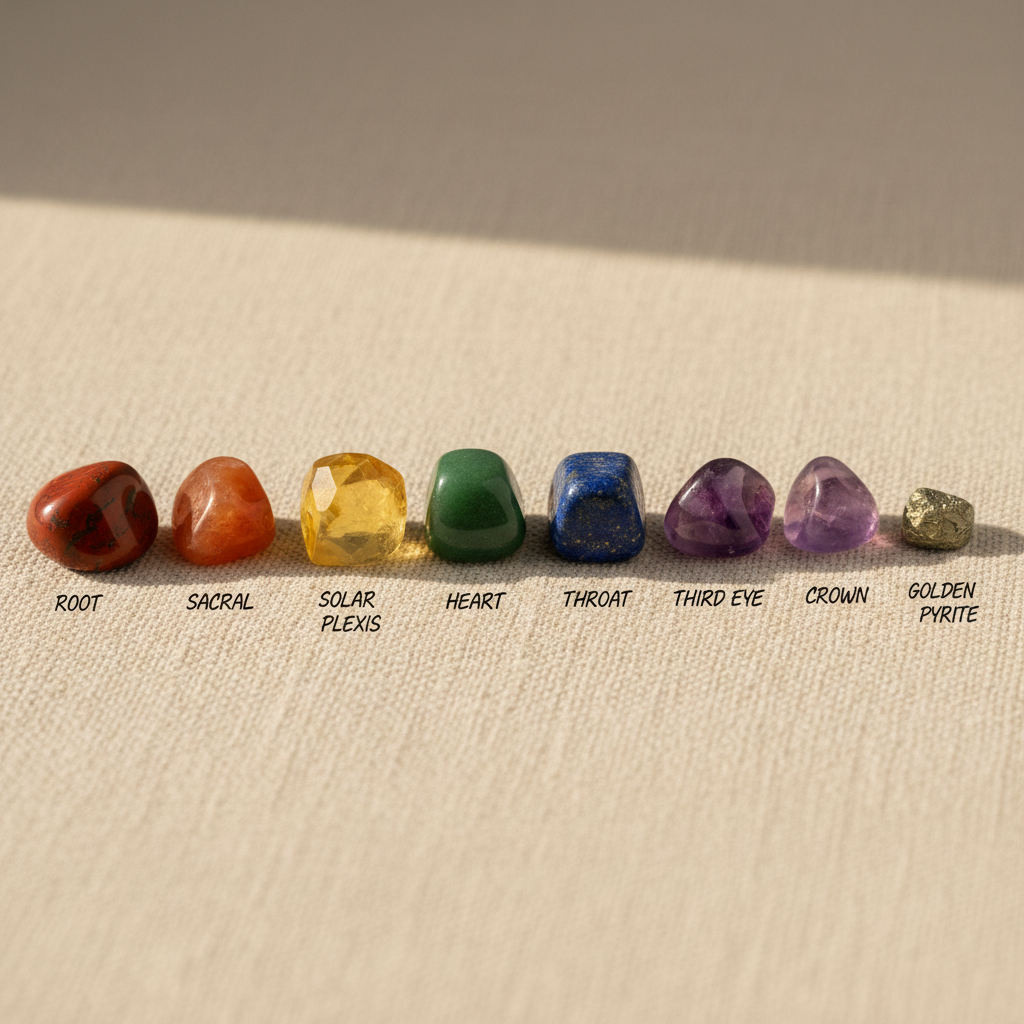 7 Chakra Stones Separated