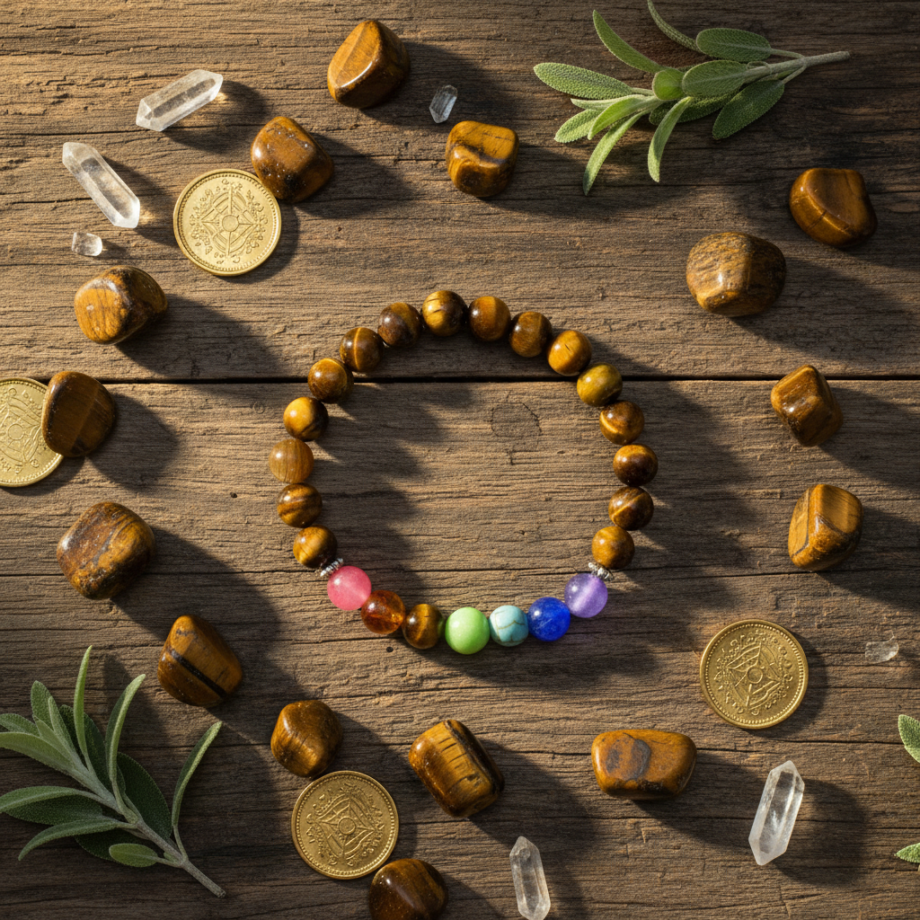 7 Chakra Tiger Eye Bracelet – Abundance