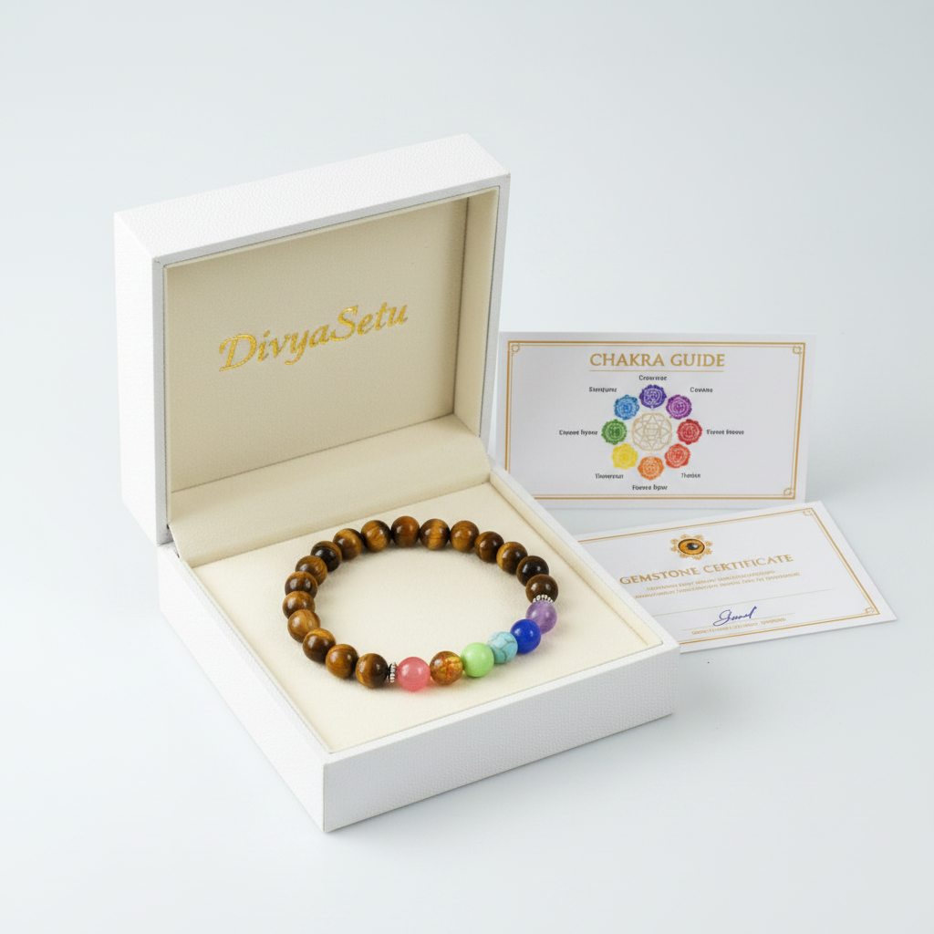 7 Chakra Tiger Eye Bracelet – Gift Box