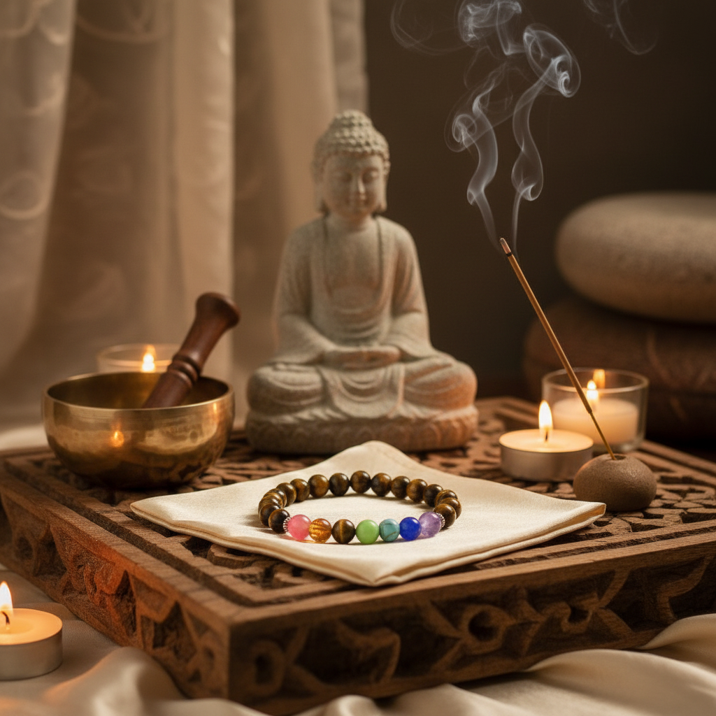 7 Chakra Tiger Eye Bracelet – Meditation