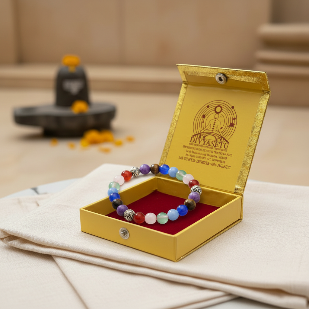 7 Chakra Unisex Bracelet in DivyaSetu Gold Box