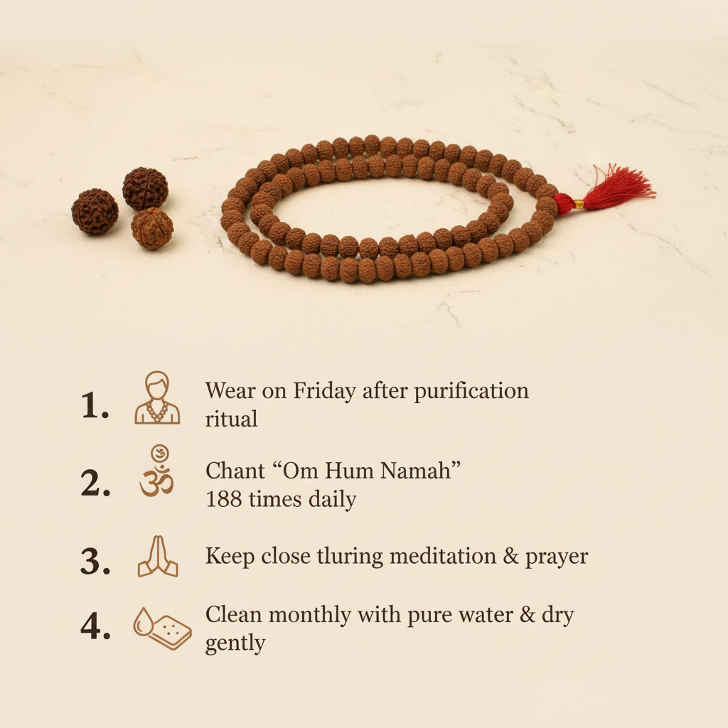 7 Mukhi in 5 Mukhi Mala Usage Guide