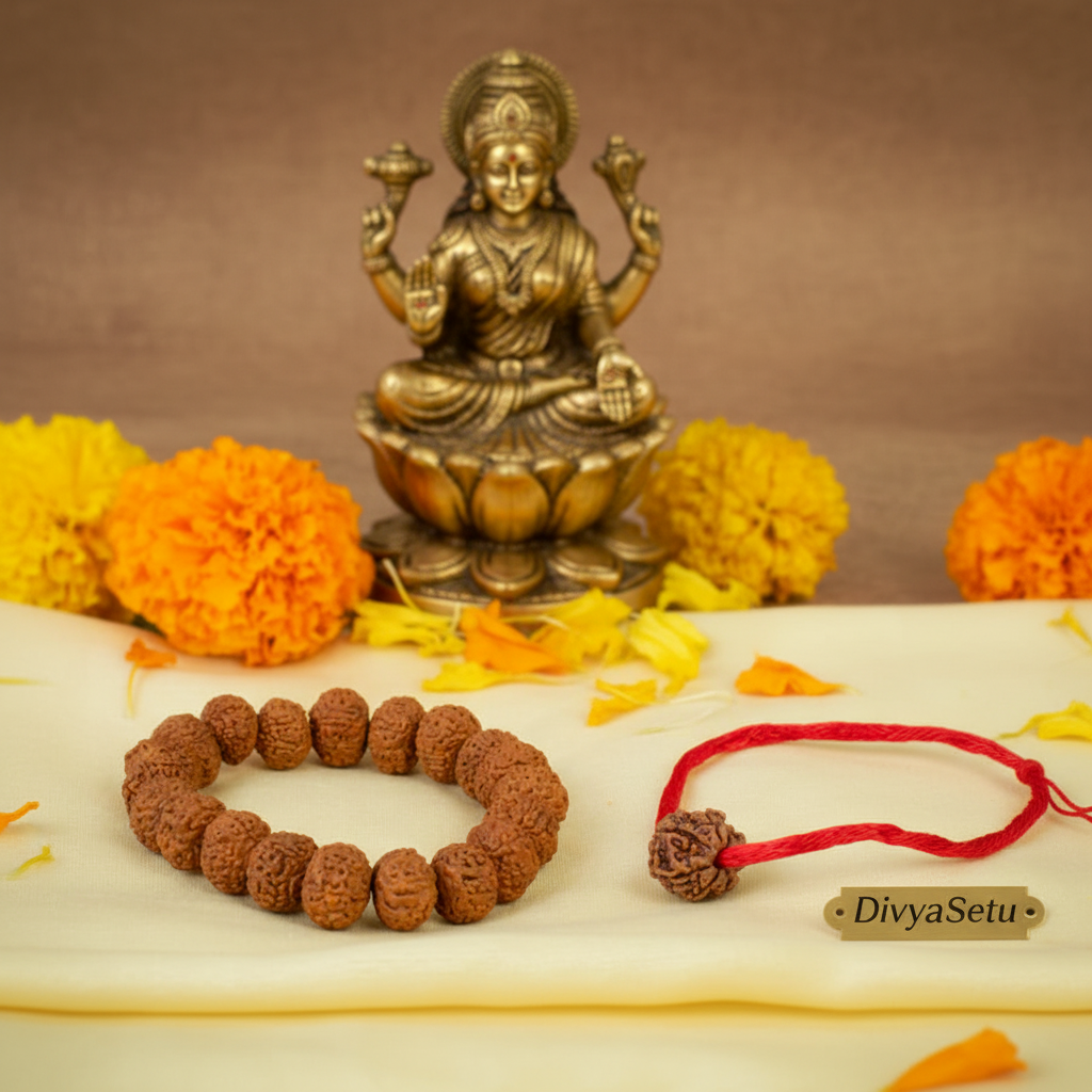7 Mukhi Rudraksha Combo with Goddess Mahalakshmi