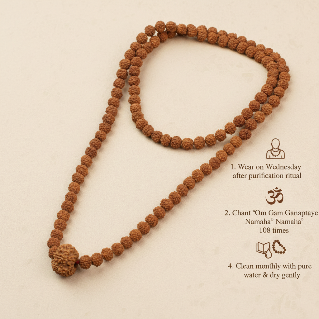 8 Mukhi in 5 Mukhi Mala Usage Guide