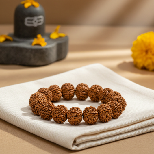 8 Mukhi Rudraksha Bracelet - Premium Spiritual Ecommerce Photography