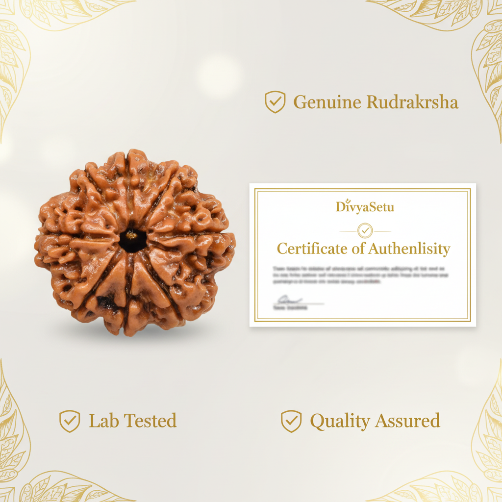 8 Mukhi Rudraksha - Certification & Authenticity Image