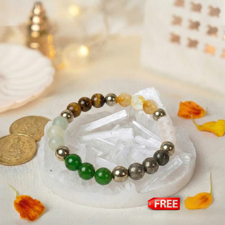 Dhan Lakshmi Bracelet with Free Raw Selenite Plate