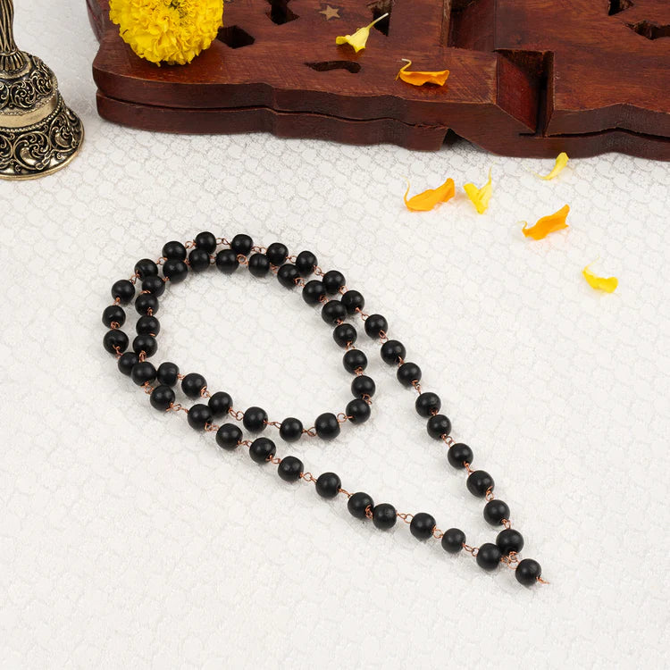 Karungali Mala with Copper Wire – 8mm (54+1 Beads)