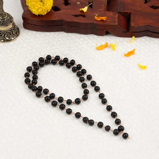 Karungali Mala with Copper Wire – 8mm (54+1 Beads)