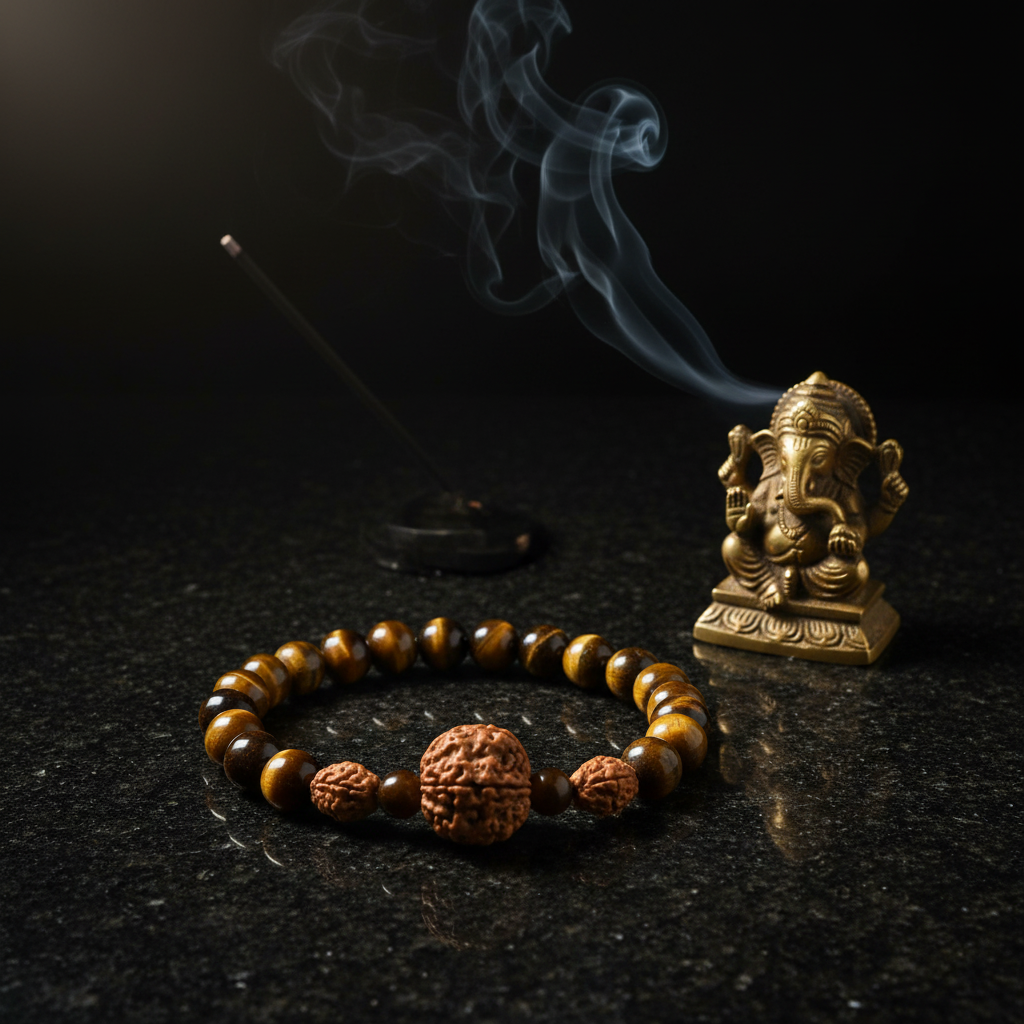 Arogya Tiger Stone Bracelet - Ganesha Altar