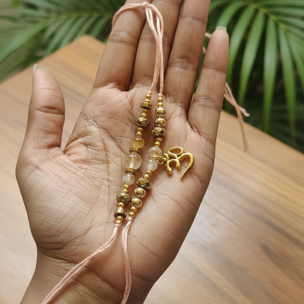 Bhaiya Bhabhi Dhan Yog Rakhi in Palm - BG Changed