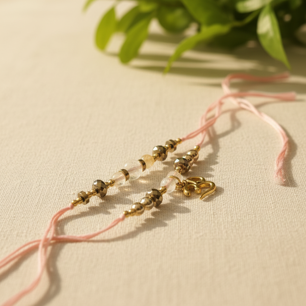 Bhaiya Bhabhi Dhan Yog Rakhi on Wood - BG Changed