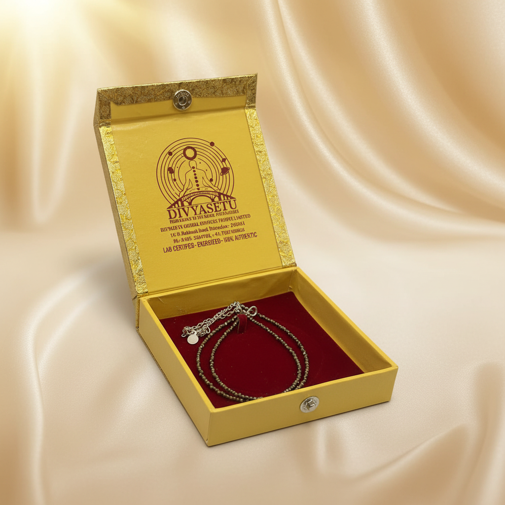 Black Gemstone Anklet Gift Box with Attractive Background - View 2