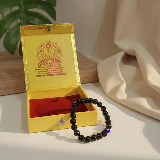 Black Onyx Evil Eye Bracelet with Box Fixed